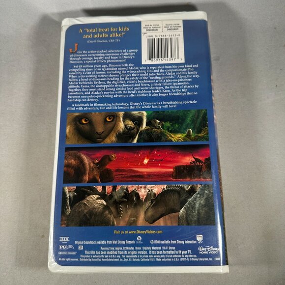 Walt Disney Presents Dinosaur VHS Tape 2000 Animated Feature PG THX Certified - Picture 2 of 3